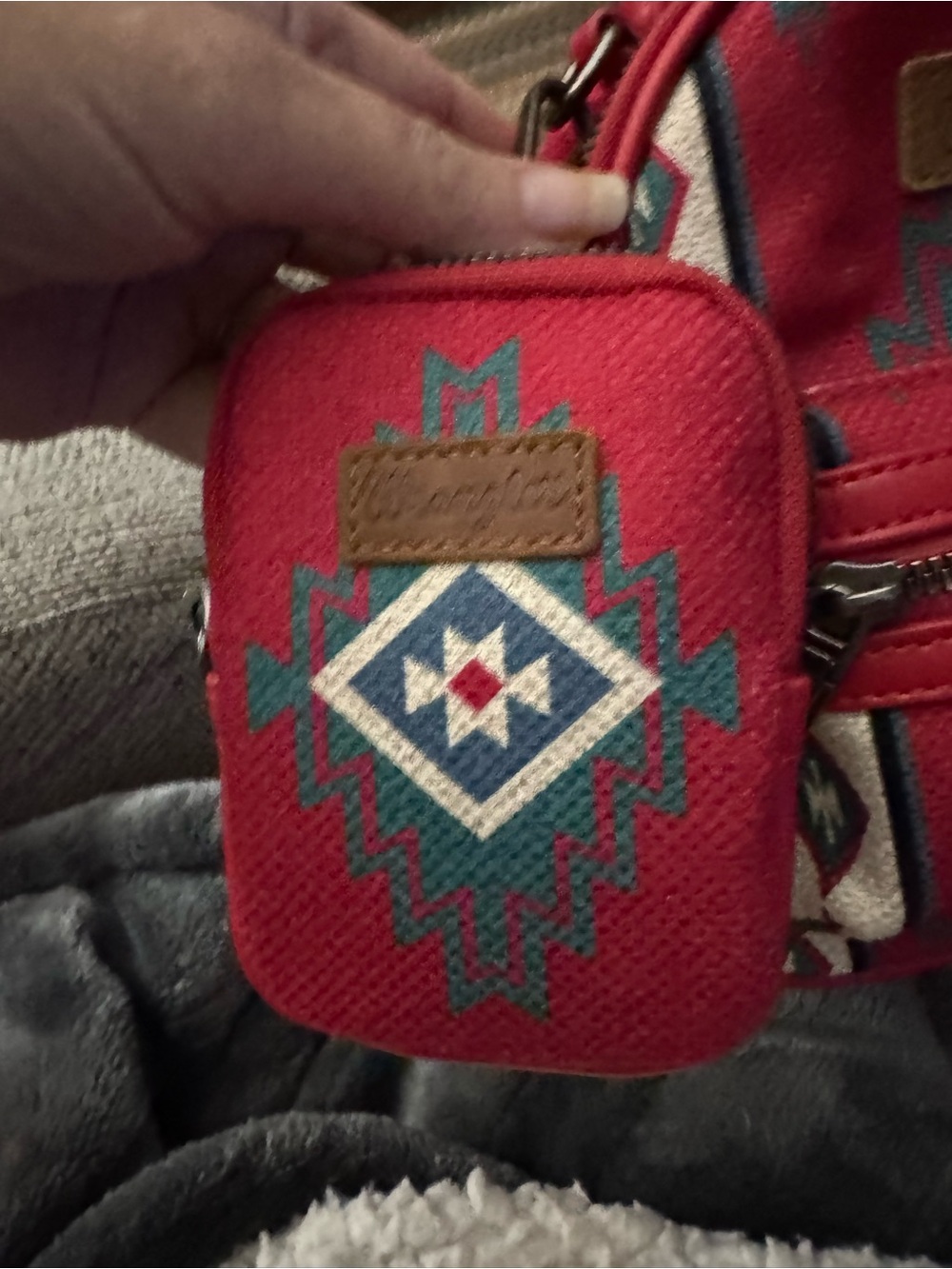 Wrangler Red Mini Backpack with Aztec Pattern - Picture 5 of 6